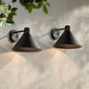 John Timberland Nathaniel 8 3/4" High Modern Outdoor Wall Light Fixture Mount Porch House Exterior Outside Set of 2 Dark Sky Matte Black Metal - 2 of 4