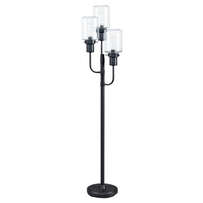 Jaak Metal Floor Lamp Bronze - Signature Design by Ashley: 3-Light, Glass Shades, Edison Bulbs