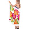 LA LEELA Women's Wrap Swimwear Cover up Sarong Wraps One Size White Leaves - 4 of 4