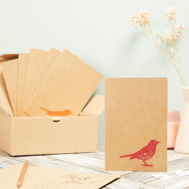 Best Paper Greetings 36 Pack Bird Note Cards with Envelopes, Blank All Occasion Thank You Cards, Rustic-Style, Kraft Paper, 4 x 6 In, 3 of 9