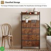 5 Drawer Dresser Tall Dresser for Bedroom Storage Organizer with Fabric Bins Wood Top - 4 of 4