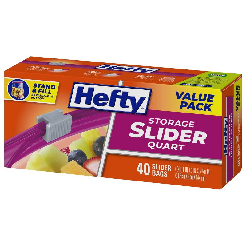 Hefty Quart Food Storage Slider Bag - 40ct, 5 of 12