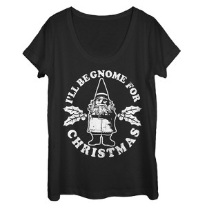 Women's Lost Gods Gnome for Christmas Scoop Neck - 1 of 3