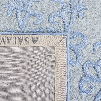 Handmade Blue Wool and Viscose Tufted Round Area Rug