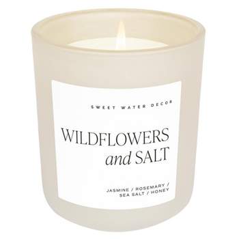 Sweet Water Decor Wildflowers & Salt 15oz Tan Matte Jar Soy Candle