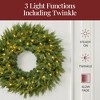 Pre-Lit Cedar Cypress Christmas Wreath w/ Twinkling LEDs,  Realistic Large Indoor/Outdoor Holiday Decor, Plug-In - 4 of 4