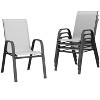 4-piece outdoor stackable dining chairs set, high back patio stacking chairs, metal frame patio chairs for yard, patio - 2 of 4
