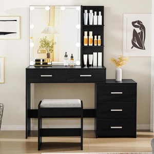 USIKEY 43.5in Large Vanity Desk with Mirror and 10 LED Lights - 1 of 4