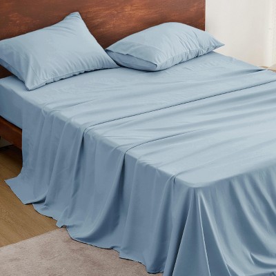 3-4 Pcs Cooling Sheet Set Bamboo Rayon Blend, Breathable & Silky, Deep Pockets for Hot Sleepers