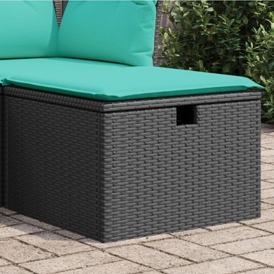 Garden Stool Black PE Rattan Small Water-resistant materialsvidaXL