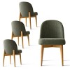 Upholstered Linen Dining Chairs with Solid Wood Legs, Modern Armless Fabric Chairs for Dining Room or Kitchen Table-Maison Boucle - 2 of 4