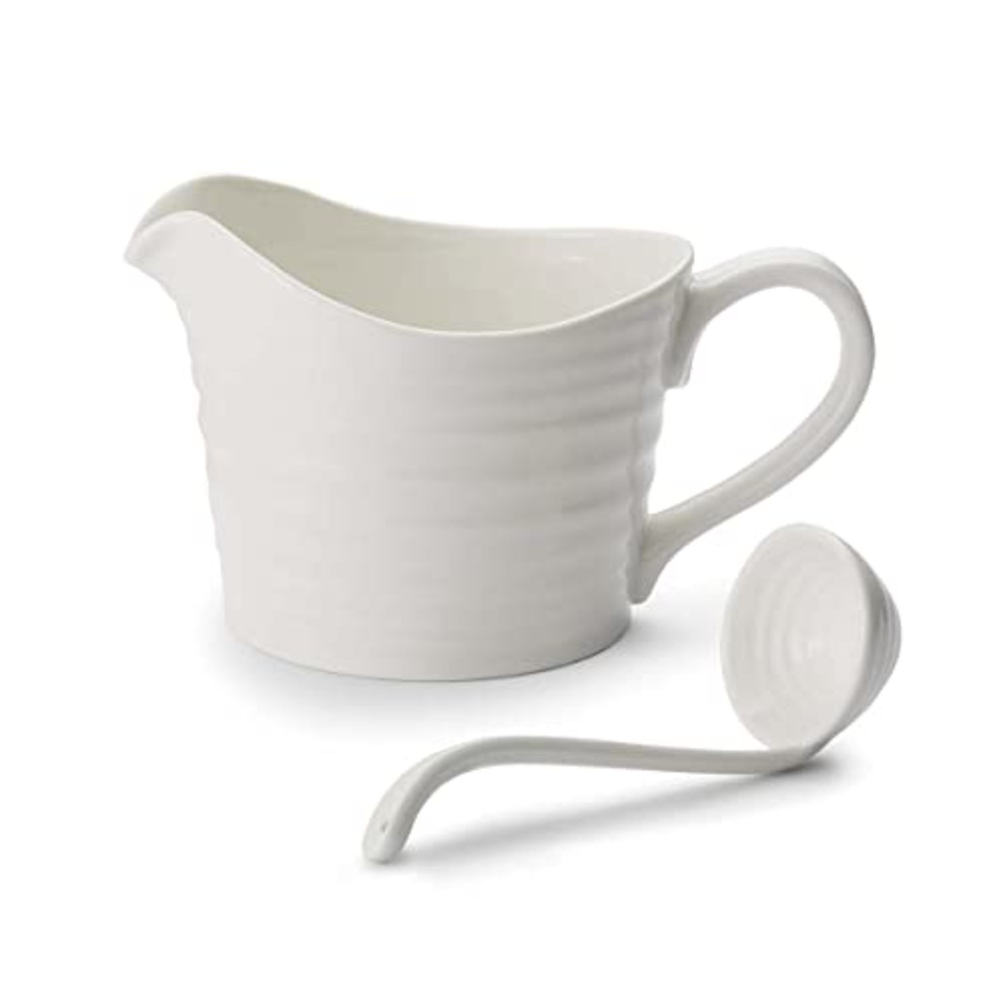 Portmeirion Sophie Conran White Sauce Jug, Fine Porcelain Serving Pitcher - 1 Pint Gravy Jug for Dining & Everyday Meal - Dishwasher & Microwave Safe