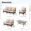 Captiva Designs 5pc Extra Large Metal and Rattan Outdoor Patio Conversation Set with Coffee Table and Loveseat - 2 of 4