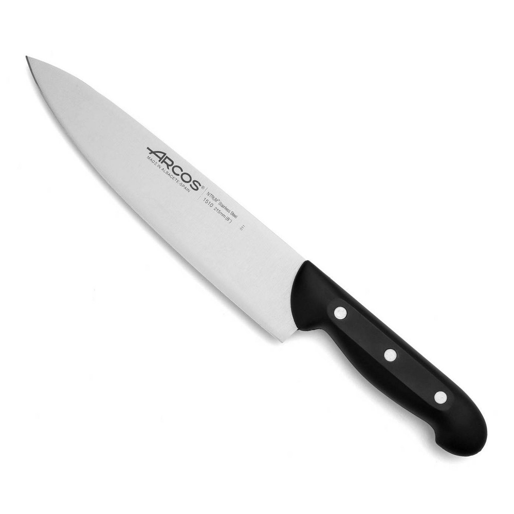 Arcos 8" Maitre Chef's Knife: Stainless Steel Blade, Polypropylene Handle, Hand Wash, 10-Year Warranty