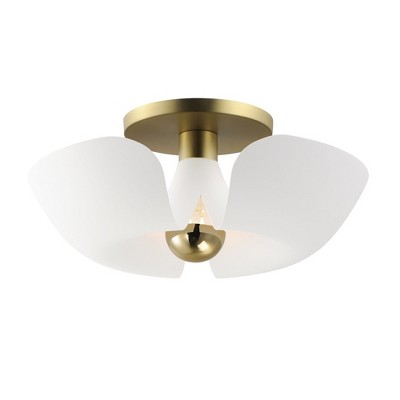 Maxim Lighting Poppy 1 - Light Flush Mount in  White/Satin Brass