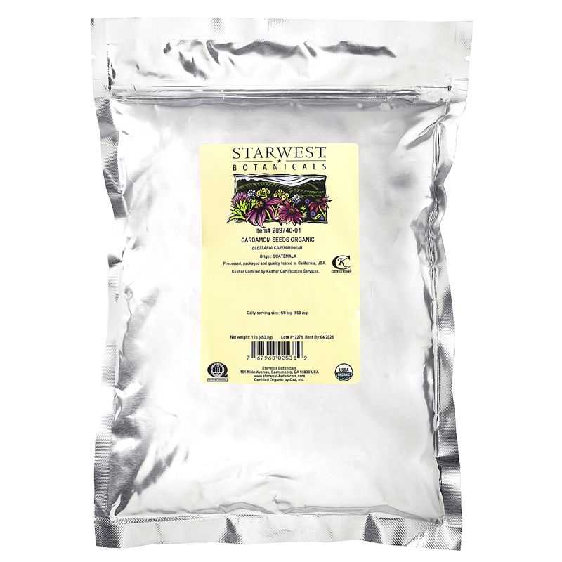 Starwest Botanicals Organic Cardamom Seeds, 1 lb (453.6 g), 2 of 3