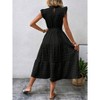 Womens Summer Dress Ruffle Flutter Sleeve Tie Waist Flowy Belted Maxi Dress - 2 of 4