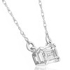 Pompeii3 3/4 Ct Emerald Cut Sideways Lab Created Diamond Pendant 14k Gold Necklace - 2 of 4