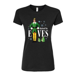 Women's - ELF - Christmas Raised By Elves Fitted Graphic T-Shirt - 1 of 3