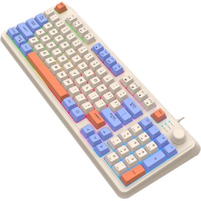 RISOKEYS K82 Gaming Keyboard RGB Light Gaming Keyboard USB Port Gamer Personalized Wired Keypad for Notebook Laptop Desktop PC Gamer (Blue)
