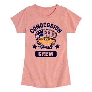 Girls' - Instant Message - Hotdog Concession Crew Fitted Short Sleeve Graphic T-Shirt - 1 of 4