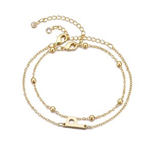 Adornia 14k Gold Plated Initial Bracelet Set - 1 of 1