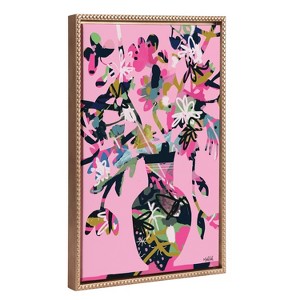 Kate & Laurel All Things Decor 18"x24" Sylvie Beaded Pinnacle Vase Framed Canvas by Inkheart Designs Gold - 1 of 4