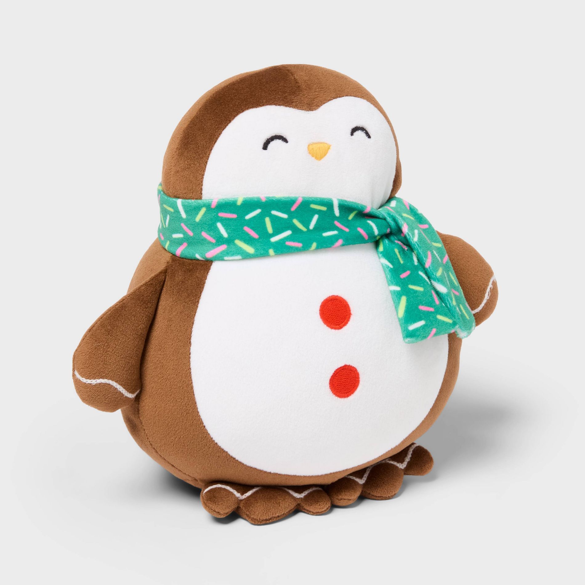 Penguin Kids' Holiday Mini Weighted Plush Throw Pillow Brown - Pillowfort™
