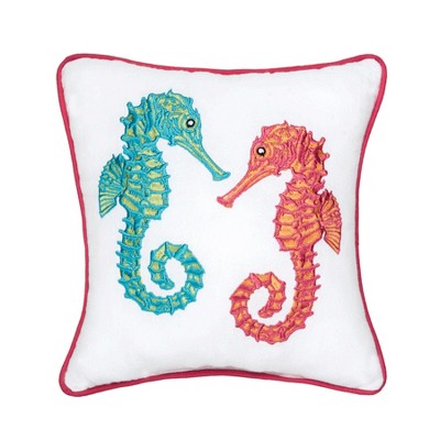 C&F Home 10" x 10" Seahorse Duo  Small Petite  Size Accent Throw Pillow