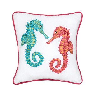 C&F Home 10" x 10" Seahorse Duo  Small Petite  Size Accent Throw Pillow - 1 of 4