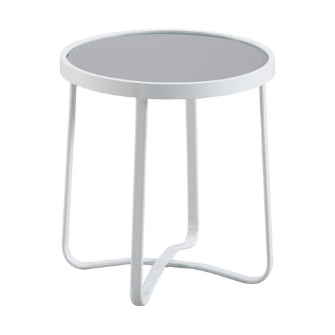 Mirabelle Outdoor Side Table White Adore Decor Target - White Outdoor Patio Side Tables