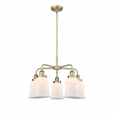 Canton - 5 Light Stem Hung Chandelier In Industrial Style-16.25 Inches Tall and 24 Inches Wide