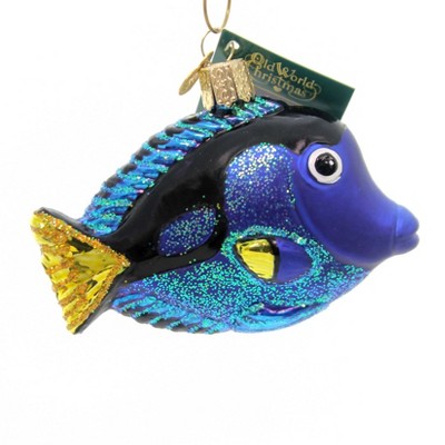 Old World Christmas 2.5" Pacific Blue Tang Ornament Marine Aquarium  -  Tree Ornaments