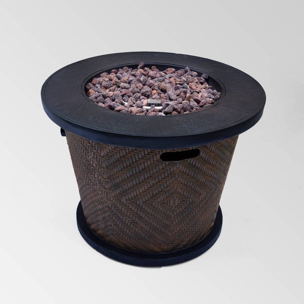 Meyer Outdoor Circular Lightweight Concrete Fire Pit Brown Christopher Knight Home