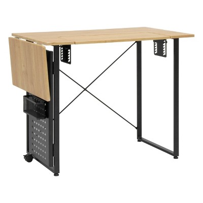 Pivot Sewing Table with Swingout Storage Panel and Adjustable Platform