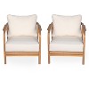 NicBex Outdoor Lounge Chairs with Cushions, 28" Teak Frame & Woven Back, Deep Seat Patio Furniture, Garden - 3 of 4