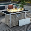 Kumasinova 43" Propane Gas Fire Pit Table for Outdoor Use,60000 BTU Patio Fireplace with Stainless Steel Burner and Glass Wind Shield - 2 of 4