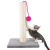 17-Inch Cat Scratching Post - Sisal Rope and Carpet Scratching Pole with Bright Pink Hanging Ball Toy for Adult Cats and Kittens by PETMAKER (Gray) - image 4 of 4