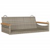 vidaXL Swing Bench Gray 42.9"x24.4"x15.7" Poly Rattan - 2 of 4