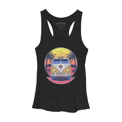 Women's Design By Humans My Skull Beach Van By fathi_dhia Racerback Tank Top