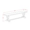 HomeStock Modern Dining Room Bench with Wooden Seat, 72x15x18 Inch, White/Espresso - 3 of 4