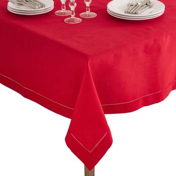 Saro Lifestyle Tablecloth With Hemstitch Border Design