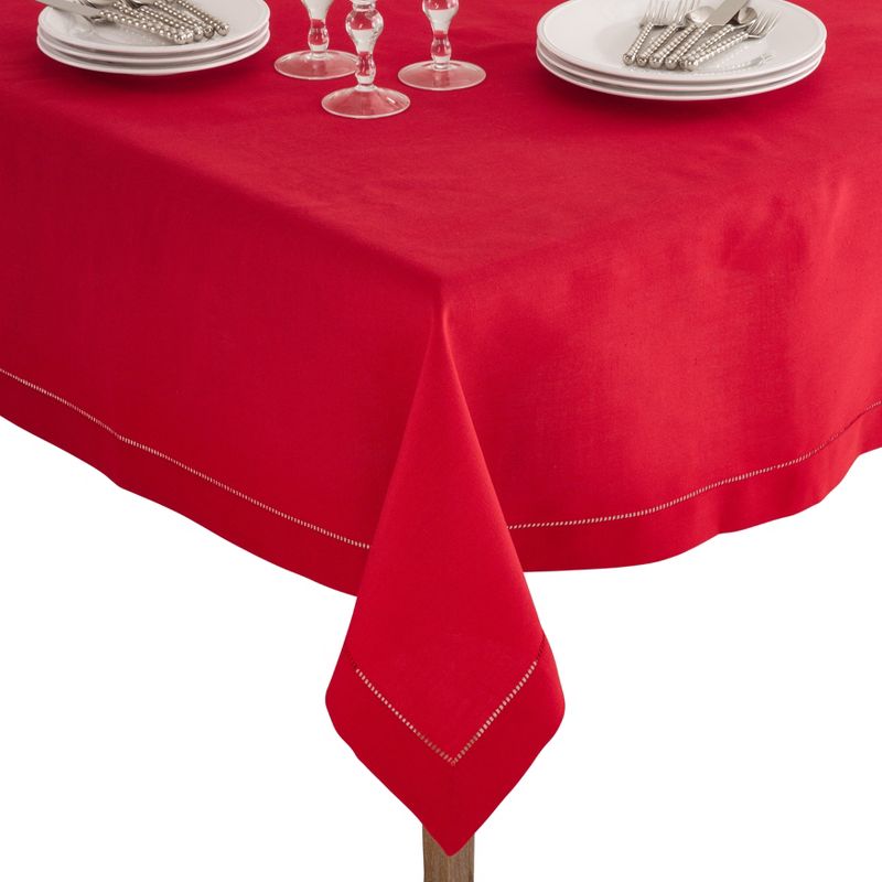 Saro Lifestyle Tablecloth With Hemstitch Border Design, 1 of 5