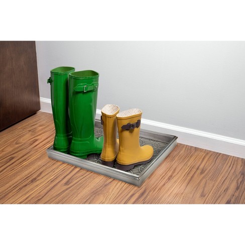 Set of 3 Square Boot Tray, Plastic Utility Shoe Mat Tray for Entryway  Indoor