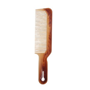 Unique Bargains Portable Two-Color Handle Flat Comb For Curly Hair Amber 1 Pc - 1 of 4