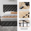 Modern Upholstered Bed Frame with Footboard, Adjustable Headboard, 4 Drawers Wooden and Slats Support - 4 of 4