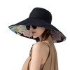 Anna-Kaci Wide Brim Floppy Sun Hat with Colorful Printed Underside UV Protection Lightweight Foldable Design for Outdoor Use - 2 of 4