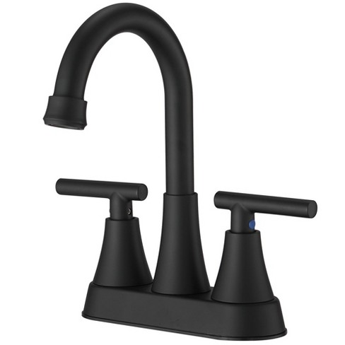 Bwe 4 In. Centerset 2-handle High-arc Bathroom Faucet In Matte Black ...