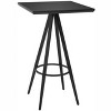 Bar Table 43.3"H Black – Faux Wood MDF Square Top with Powder-Coated Steel Base, Modern Industrial Style by Zuo Modern - 2 of 4
