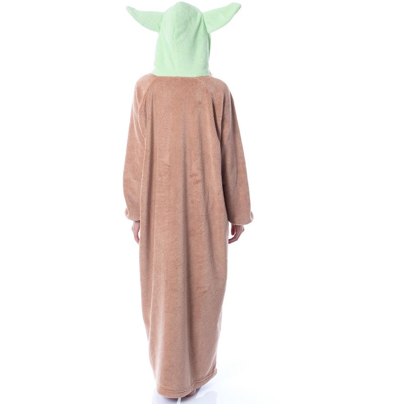 Star Wars The Mandalorian Baby Yoda Costume Adult Wearable Blanket Pullover Robe Brown, 5 of 6